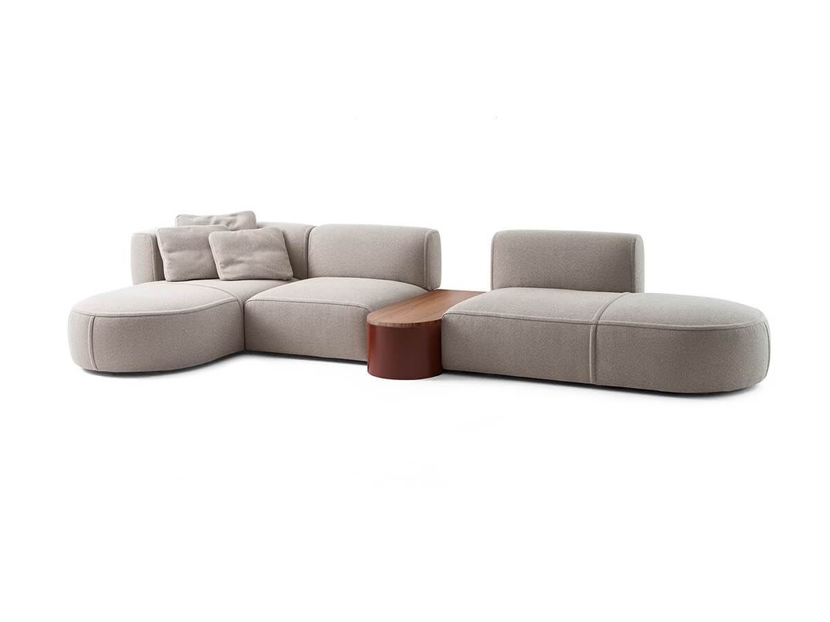 Cassina Bowy Sofa Corner with Central Coffee Table
