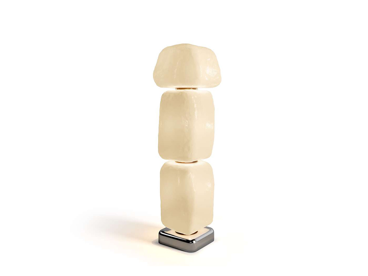 Wax, Stone, Light Floor Lamp