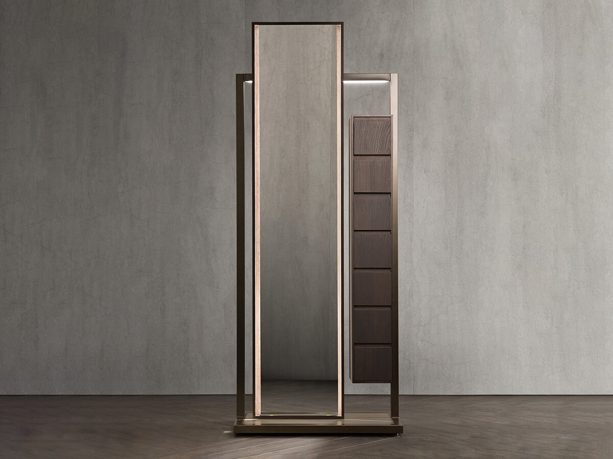 Flou Natevo Continuum Mirror With Lateral Drawers