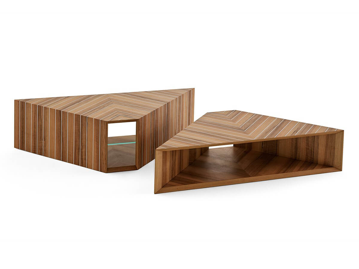 Gallotti&Radice Prism Low Coffee Table In Wood
