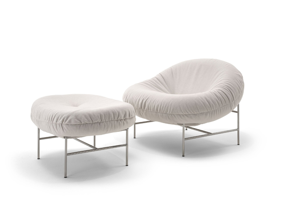 Knoll Perron Bun Lounge Poltrona Con Pouf