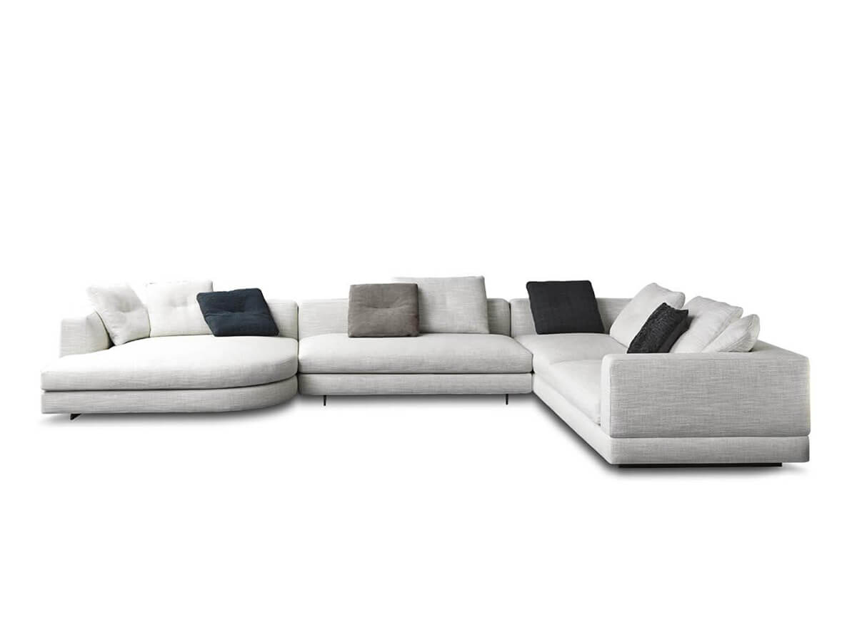 Minotti Alexander Sofa Corner with Drop Chaise Longue