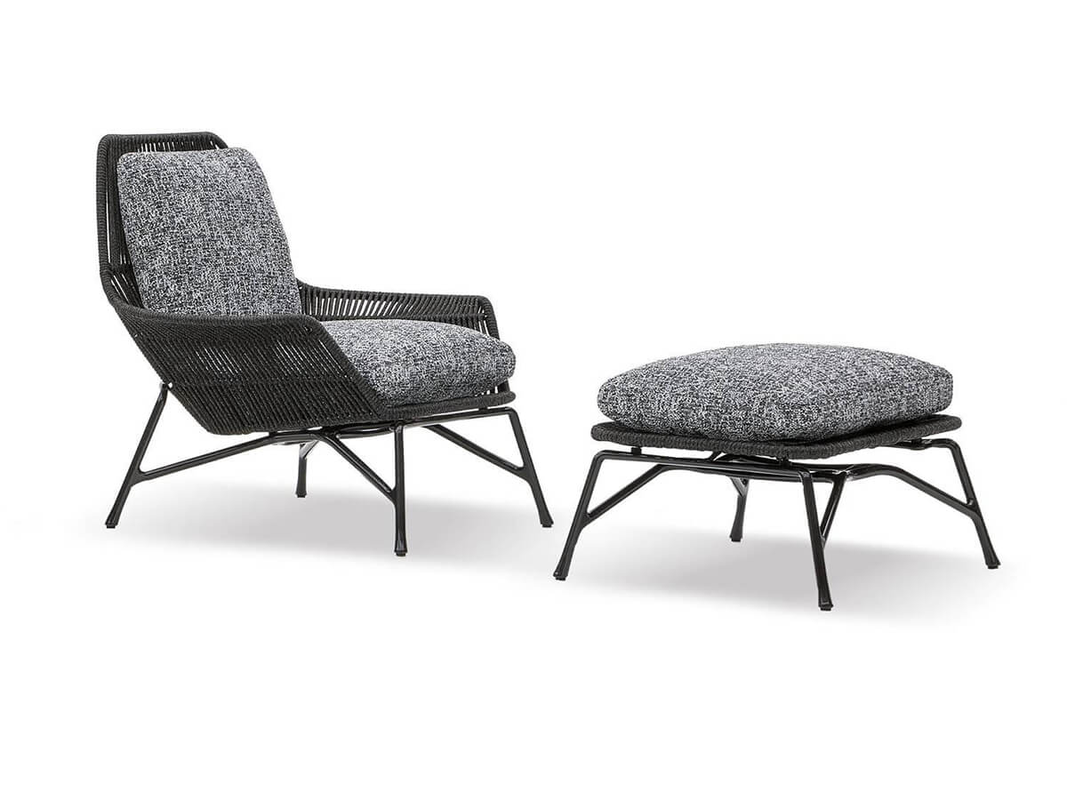 Minotti Prince Cord Outdoor Armchair Prince Cord Outdoor With Ottoman