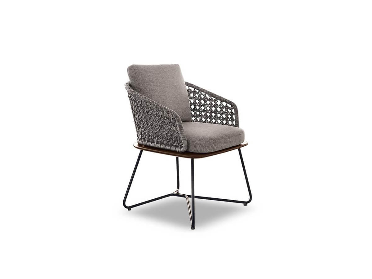 Minotti Rivera Outdoor Chair with Armrests 