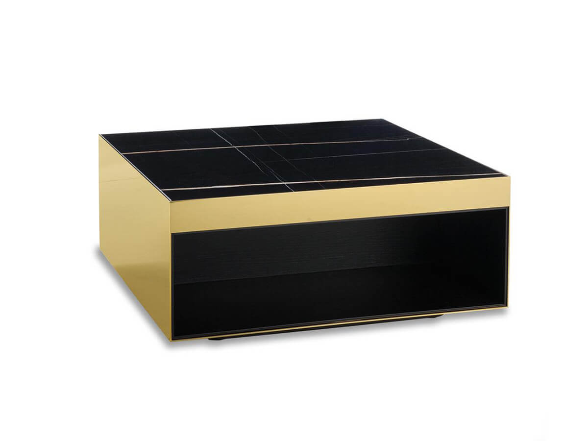 Minotti Elliott Coffee Table Large Square with Open Container