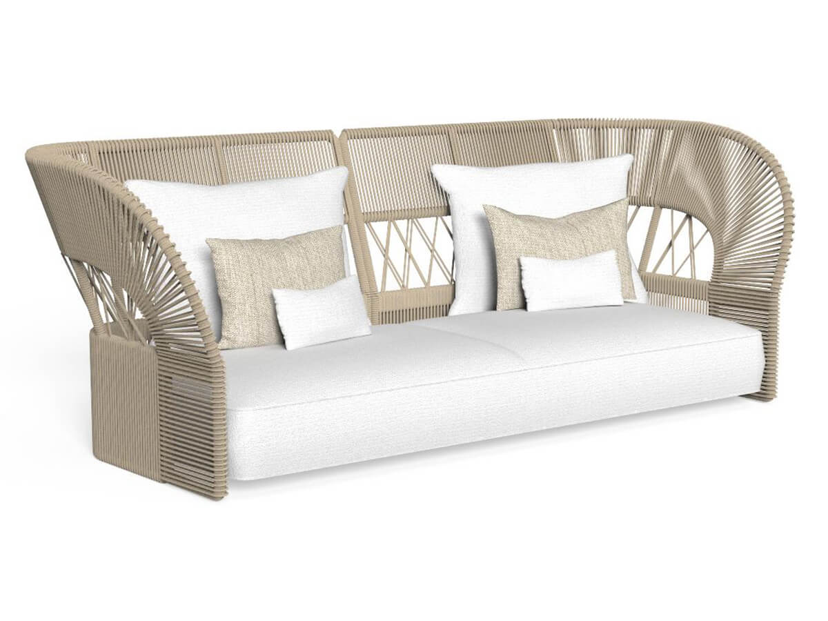 Talenti Cliff Outdoor Sofa Decò with Backrest in Rope